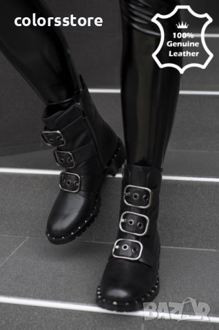 Равни боти - черна естествена кожа - 1793-63