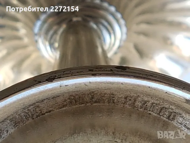 Кралски посребрен свещник 2 бр, снимка 5 - Антикварни и старинни предмети - 49874795