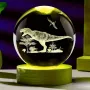 LED Светеща кристална топка/лампа, 3D сензорна - Динозавър, снимка 4