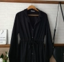 Черна рокля тип риза PIECES , снимка 2