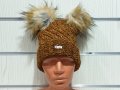 Нова зимна дамска шапка с 2 помпона/пуха, снимка 9