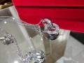 CARTIER Love White Gold Paved Diamonds Chain Дамскo Колие, снимка 6