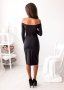 Черна рокля миди с дълги ръкави, снимка 5