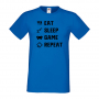 Мъжка тениска Game 4,Eat,Sleep,Game,Anime,Repeat,Ядене,Спане,Геймс,Подарък,Повторение,Празник,Игри, снимка 4