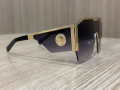 Мъжки слънчеви очила с черни стъкла и златни елементи, снимка 4