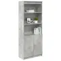 vidaXL Висок шкаф, бетонно сив, 70x35x180 см, инженерно дърво, снимка 4