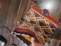 старинна българска тъкана торба (овчарска/битова торба или дисаги за през рамо), снимка 12