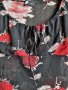 Къса прозрачна ефирна блуза с три четвърти широк ръкав, в червено-черна щаппа, снимка 8