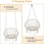 ПРОМОЦИЯ Плетен стол тип макраме / люлка с таванен монтаж HAMMOCK CHAIR XF1407001X, снимка 7