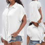 Памучна бяла риза с издължен гръб, релефна много мека и комфортна материя, снимка 1 - Ризи - 44582347