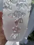 Ваза от Walther Glas от серията Carmen Satin с красив релефен  дизайн от матово и прозрачно стъкло, снимка 12