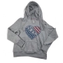 Дамски суитшърт Tommy Hilfiger с качулка и американско знаме, размер XS, сив, снимка 1