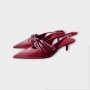 Red buckle slingback kitten heels, снимка 2