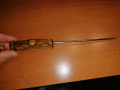 стар уникален нож кортик с резба и кания и полускъпоценни камъни, снимка 4