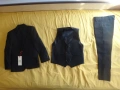 Нов Детски официален черен костюм от 3 части, размер 104-110см, за 4-5 години, снимка 1