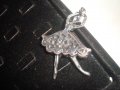 ТЕЖКА РАЗДВИЖЕНА АРТ ВИСУЛКА БАЛЕРИНА ПОСРЕБРЕНА с ЦИРКОНИ 18569, снимка 6