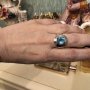 Масивен сребърен пръстен ръчна изработка естествен син топаз 950, снимка 2