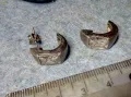 СТАРИ СРЕБЪРНИ ОБЕЦИ СРЕБРО 925 с ФАСЕТИРАН ЛАБОРАТОРЕН МОЙСАНИТ 1-та с НУЖДА от ЗАКОПЧАЛКА 49734, снимка 8