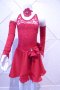 Детска рокля за спортни танци в червен цвят и гол гръб, снимка 4