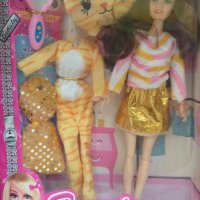 Красива кукла с плюшен костюм на тигърче тип Барби (Barbie), снимка 1 - Кукли - 40547476