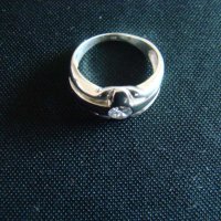 Сребърен пръстен с циркон, снимка 3 - Пръстени - 42267676