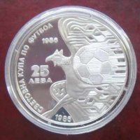 Сребърна монета 25 лева Световна купа по футбол Мексико 1986 г. / Грифон /, снимка 1 - Нумизматика и бонистика - 35232764