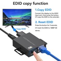60 м HDMI екстендър, CAT6 CAT7 Ethernet to HDMI конвертор, снимка 4 - Друга електроника - 42109756