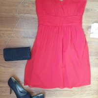 Официална дамска рокля в червено, снимка 1 - Рокли - 29710296