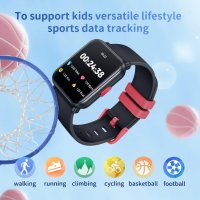 Детски интелигентен часовник черен 1,4" сензорен екран Bluetooth, съвместим с Android IOS, , снимка 3 - Детски - 44168427