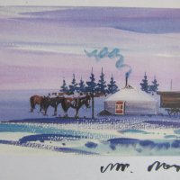 Коледни картички от Монголия , снимка 9 - Други - 31176425