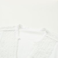 Дамска памучна блуза с дълъг ръкав в бяло, снимка 12 - Блузи с дълъг ръкав и пуловери - 40398730