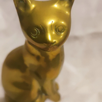 Бронзова статуетка на котка, снимка 1 - Антикварни и старинни предмети - 44735938