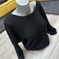 Дамски пуловер / черен / с бляскави частици , снимка 2 - Блузи с дълъг ръкав и пуловери - 38978676