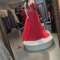 Червена бална рокля, L/XL, снимка 6 - Рокли - 43441794