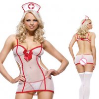 K1446 Секси ролеви сет на медицинска сестра от 3 части. Комплект еротично бельо на медицинска сестра, снимка 1 - Бельо - 35042960