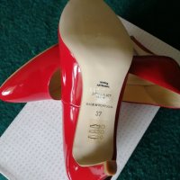 Червени стилни обувки на висок ток., снимка 3 - Дамски обувки на ток - 32112221