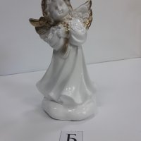 Бяло и златисто седефено - Ангел с букет - Модел Б , снимка 2 - Статуетки - 37925647