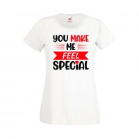 Дамска тениска Свети Валентин You Make Me Feel Special 1, снимка 3 - Тениски - 35649493
