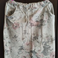 Спортна памучна пола на цветя, снимка 1 - Поли - 40456019