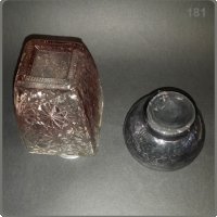 Две стъклени вазички с интересни инкрустации, снимка 4 - Вази - 29617692