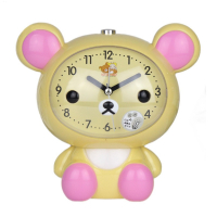 Детски настолен часовник със светлина и функция за будилник с батерии Мече, 15 х 16 см, снимка 1 - Други - 44749388