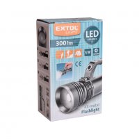 Фенер LED 300lm, регулируем фокус, метален, 5W LED, 43150, EXTOL LIGHT, снимка 4 - Къмпинг осветление - 35179701