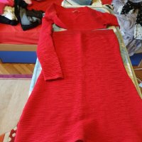 Червена рокля с бисутие, снимка 1 - Рокли - 38838668