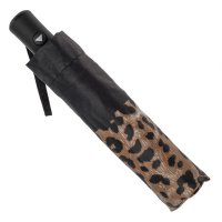 Автоматичен двуцветен черен леопардов чадър за дъжд 31 см, снимка 4 - Други - 42876984
