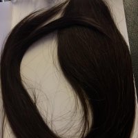  Тъмно кафява удължаваща естествена коса Треса удължения Прическа 50 см, снимка 8 - Аксесоари за коса - 40173423