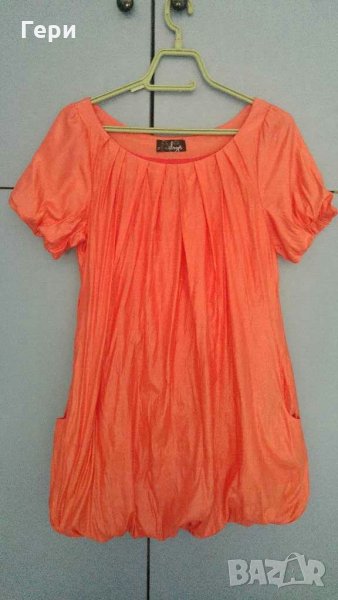Красива рокля в портокалов цвят, снимка 1