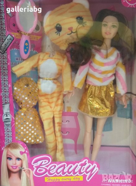 Красива кукла с плюшен костюм на тигърче тип Барби (Barbie), снимка 1