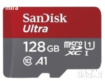 Карта памет SanDisk Ultra microSDXC, 128GB, 120MB/s, A1 Class 10 UHS-I + SD, снимка 1