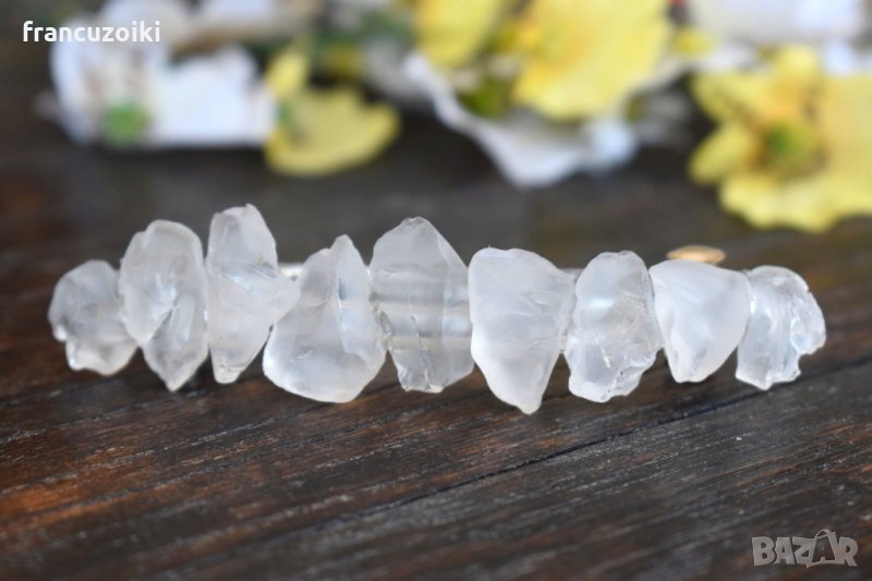 Шнола за коса от матирано стъкло - Бяло, снимка 1