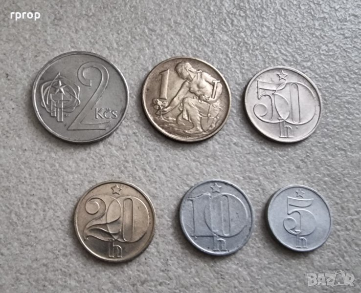 Монети. Чехословакия. Чехословашки крони. 6 бройки., снимка 1